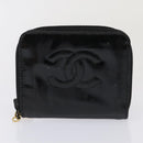 CHANEL Coin Purse Leather Enamel 3Set Black CC Auth bs17236-9