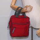 PRADA Sports Hand Bag Nylon Red Silver Auth bs17237-24