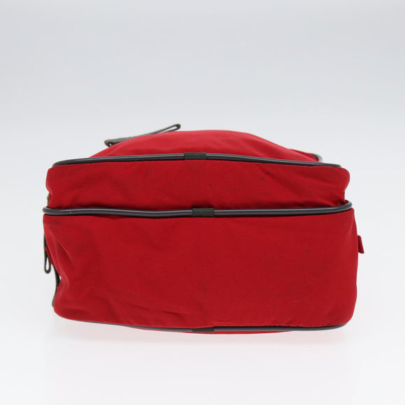 PRADA Sports Hand Bag Nylon Red Silver Auth bs17237