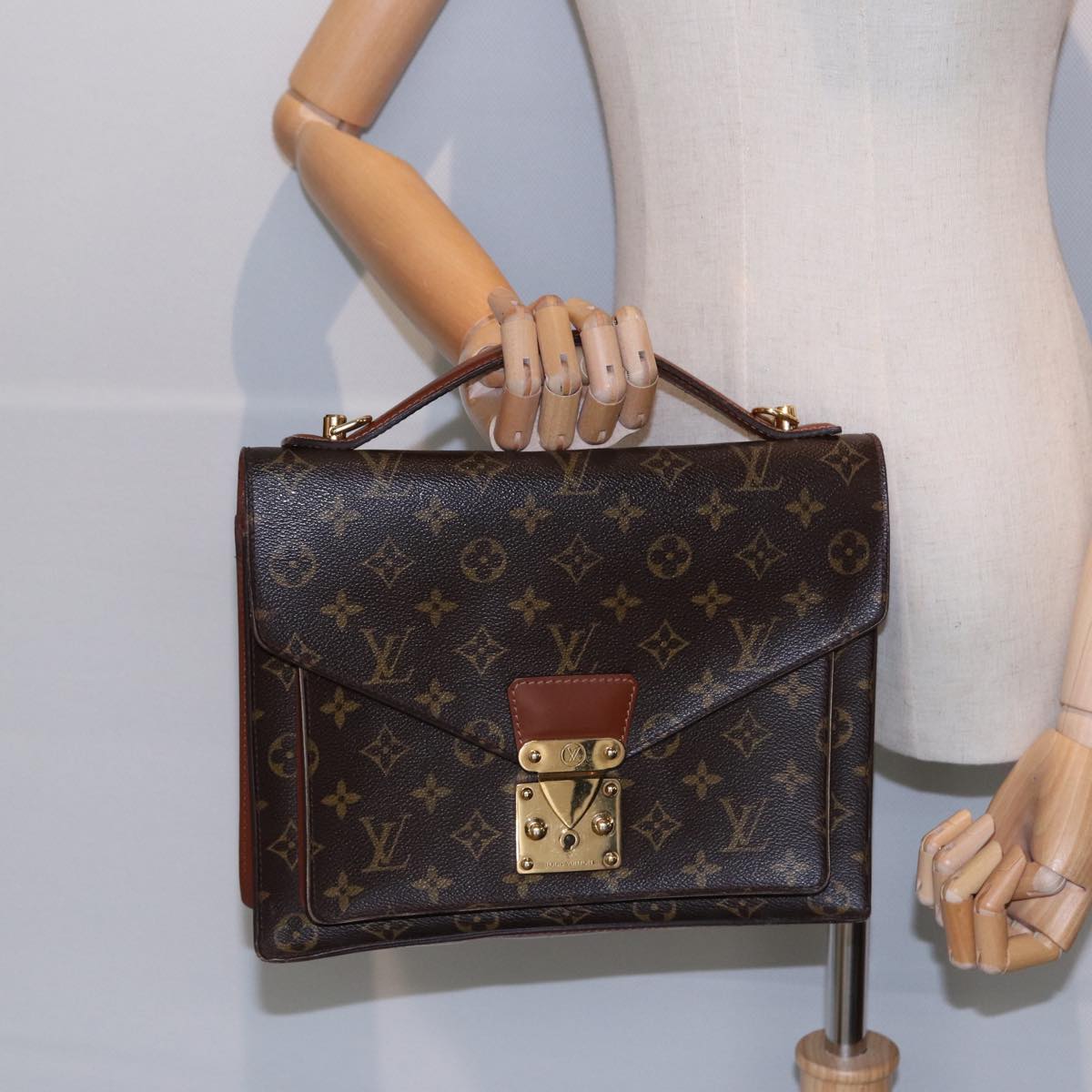 LOUIS VUITTON Monogram Monceau 28 Hand Bag 2way M51185 LV Auth bs17248