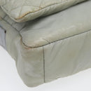 CHANEL Small Messenger Cococoon Shoulder Bag Nylon Gray Silver CC Auth bs17253-11