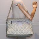 CHANEL Small Messenger Cococoon Shoulder Bag Nylon Gray Silver CC Auth bs17253-24