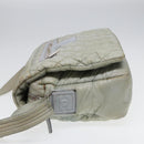 CHANEL Small Messenger Cococoon Shoulder Bag Nylon Gray Silver CC Auth bs17253-4