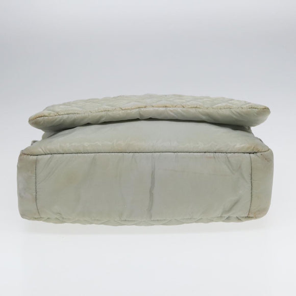 CHANEL Small Messenger Cococoon Shoulder Bag Nylon Gray Silver CC Auth bs17253