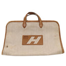 HERMES Garment Cover Canvas Leather Beige Auth bs17258-13