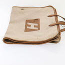 HERMES Garment Cover Canvas Leather Beige Auth bs17258-3