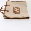 HERMES Garment Cover Canvas Leather Beige Auth bs17258-4