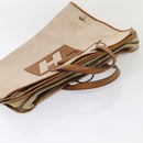 HERMES Garment Cover Canvas Leather Beige Auth bs17258-6