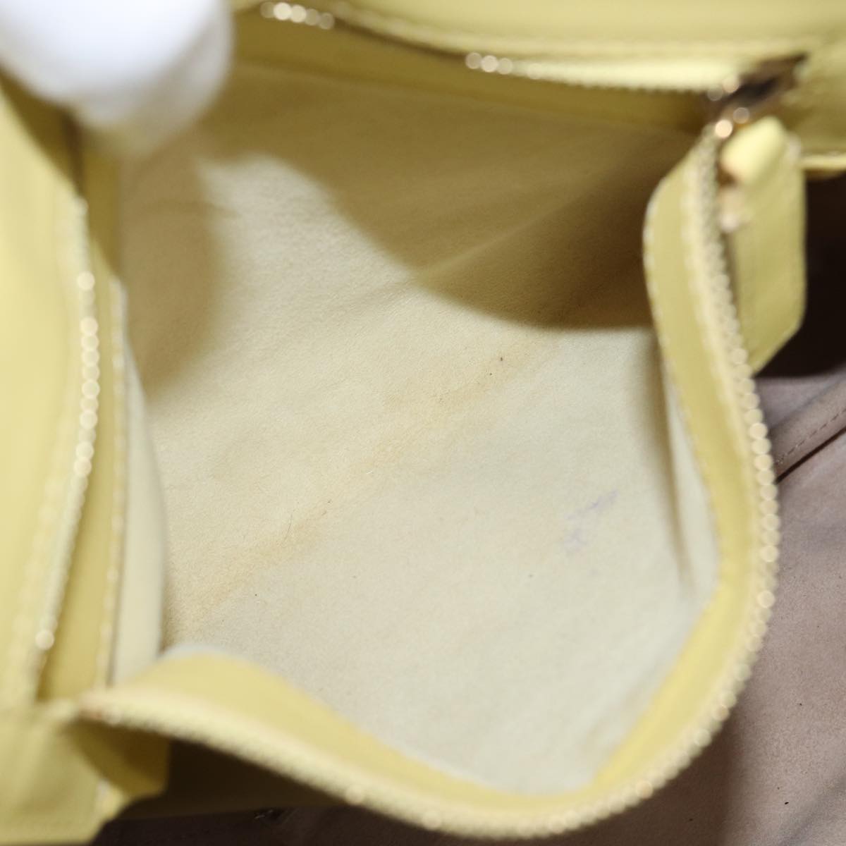 CELINE Horizontalkava Tote Bag Leather Yellow Beige Auth bs17275