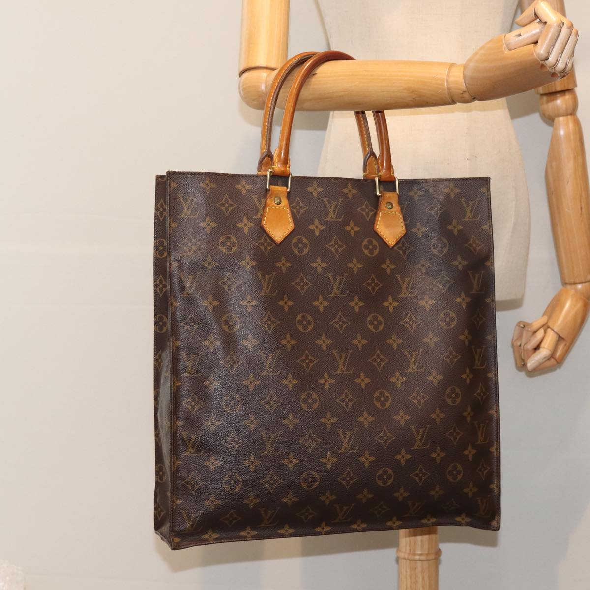 LOUIS VUITTON Monogram Sac Plat Hand Bag M51140 LV Auth bs17282