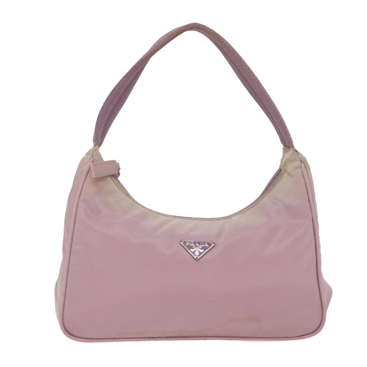 PRADA Mini Hand Bag Nylon Pink Silver Auth bs17283