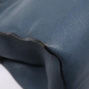 LOEWE Anagram Tote Bag Leather Blue Auth bs17302-15