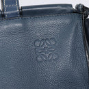 LOEWE Anagram Tote Bag Leather Blue Auth bs17302-18