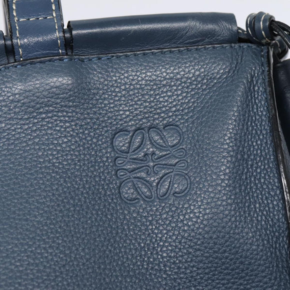 LOEWE Anagram Tote Bag Leather Blue Auth bs17302