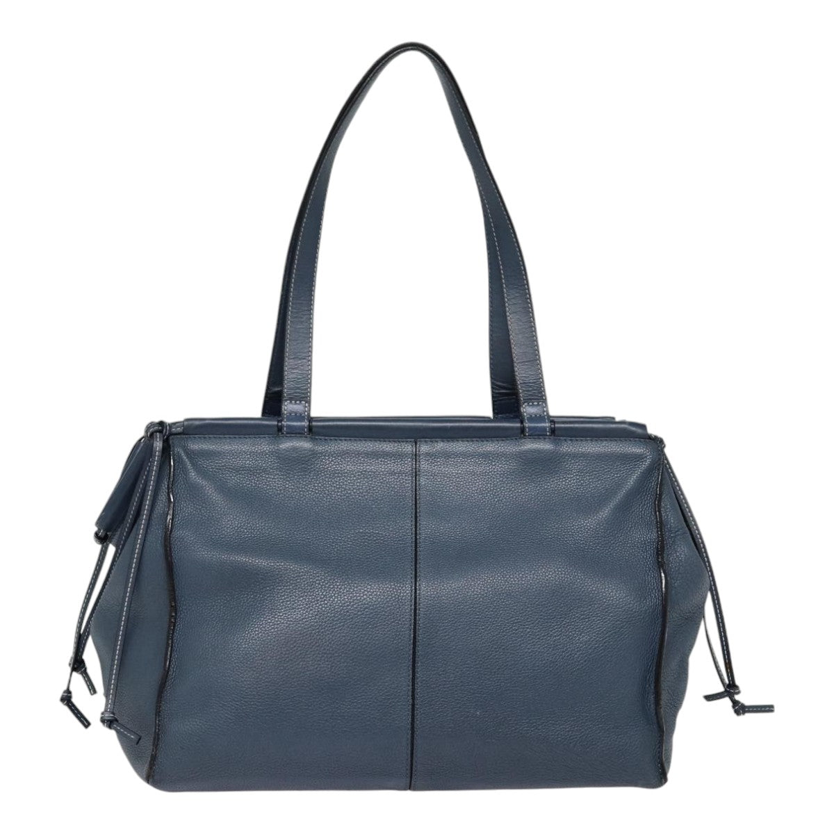 LOEWE Anagram Tote Bag Leather Blue Auth bs17302 - 0