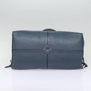 LOEWE Anagram Tote Bag Leather Blue Auth bs17302-5