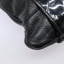 BURBERRY Shoulder Bag Leather Black Gold Auth bs17314-14