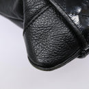 BURBERRY Shoulder Bag Leather Black Gold Auth bs17314-15