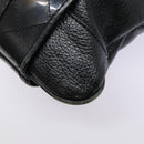 BURBERRY Shoulder Bag Leather Black Gold Auth bs17314-16