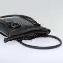 BURBERRY Shoulder Bag Leather Black Gold Auth bs17314-6