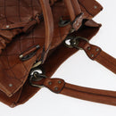 BALLY Hand Bag Leather Brown Auth bs17323-6