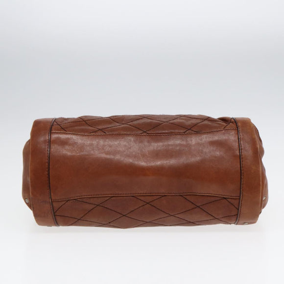 BALLY Hand Bag Leather Brown Auth bs17323