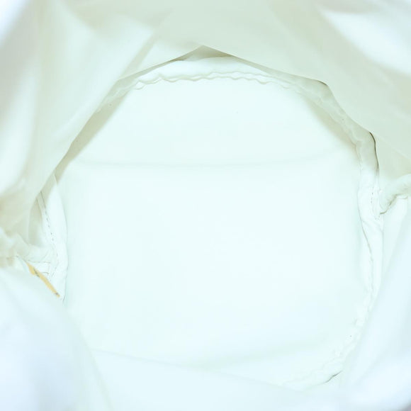 CHANEL Purse Pouch Canvas White CC Auth bs17327