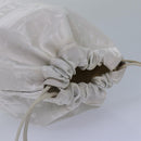 CHANEL Purse Pouch Canvas White CC Auth bs17327-5