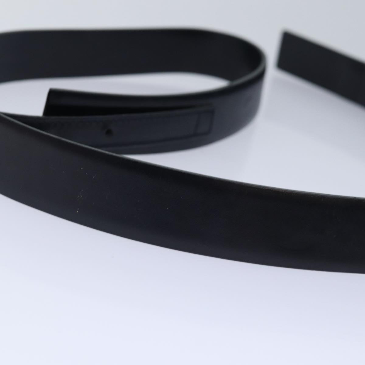 CHANEL Belt Leather 40 Black CC Auth bs17331