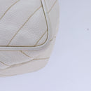 CHANEL Mademoiselle Chain Shoulder Bag Caviar Skin White Gold CC Auth bs17332-13