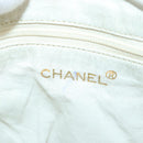 CHANEL Mademoiselle Chain Shoulder Bag Caviar Skin White Gold CC Auth bs17332-14