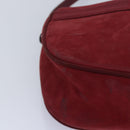 Salvatore Ferragamo Shoulder Bag Suede Red Gold Auth bs17335-14