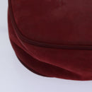 Salvatore Ferragamo Shoulder Bag Suede Red Gold Auth bs17335-16