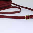 Salvatore Ferragamo Shoulder Bag Suede Red Gold Auth bs17335-7