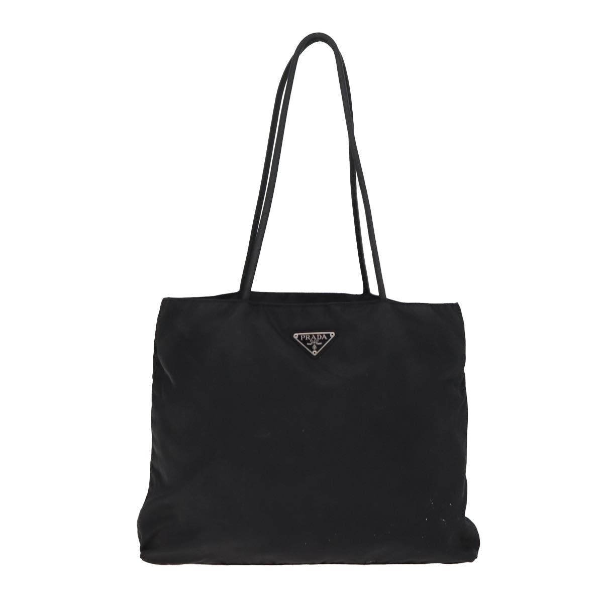 PRADA Tote Bag Nylon Black Silver Auth bs17338 - 0