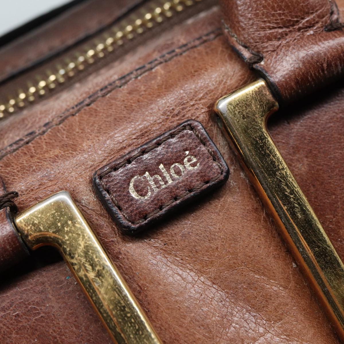 Chloe Etel Hand Bag Leather 2way Brown Auth bs17348