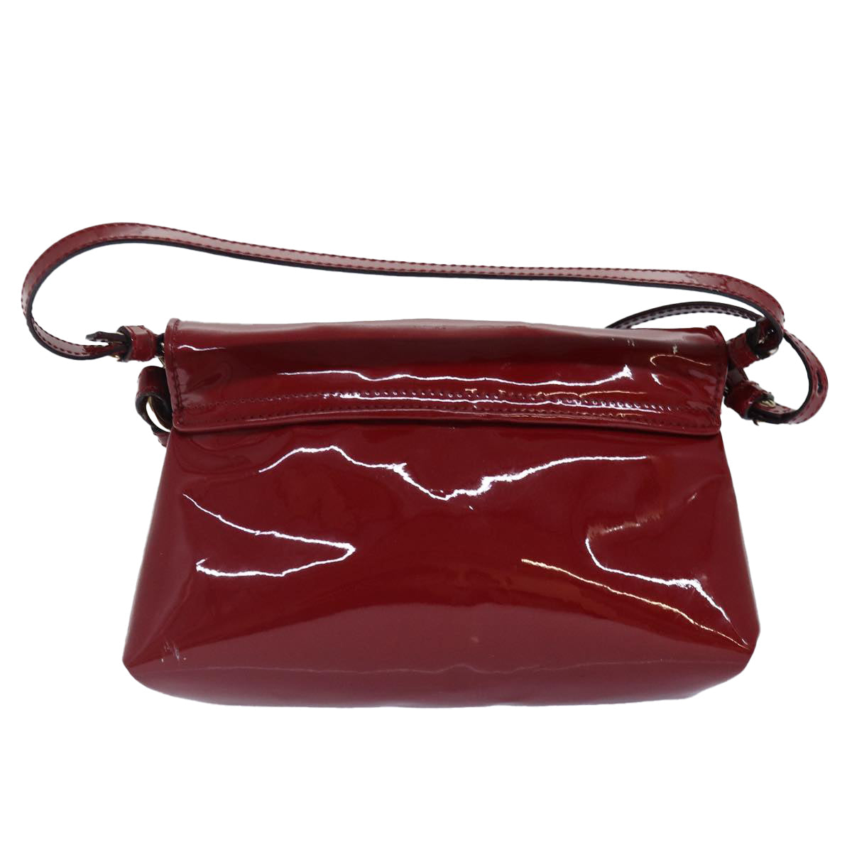 Chloe Lily Hand Bag Enamel 2way Red Gold Auth bs17351 - 0