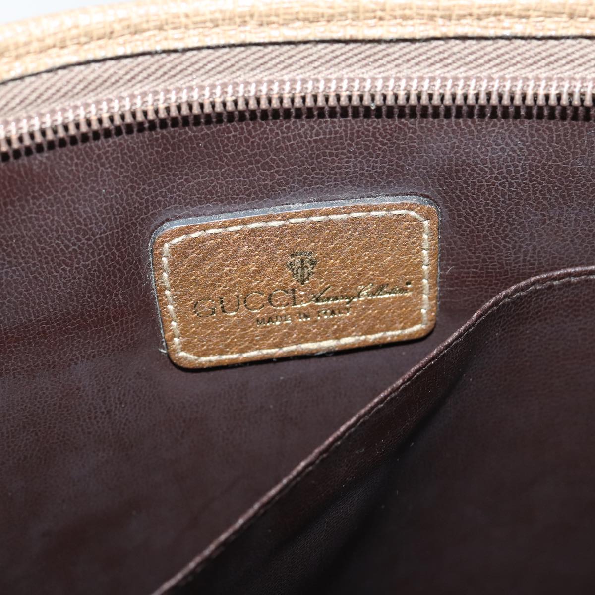 GUCCI Document Case Clutch Bag Leather Brown Auth bs17356