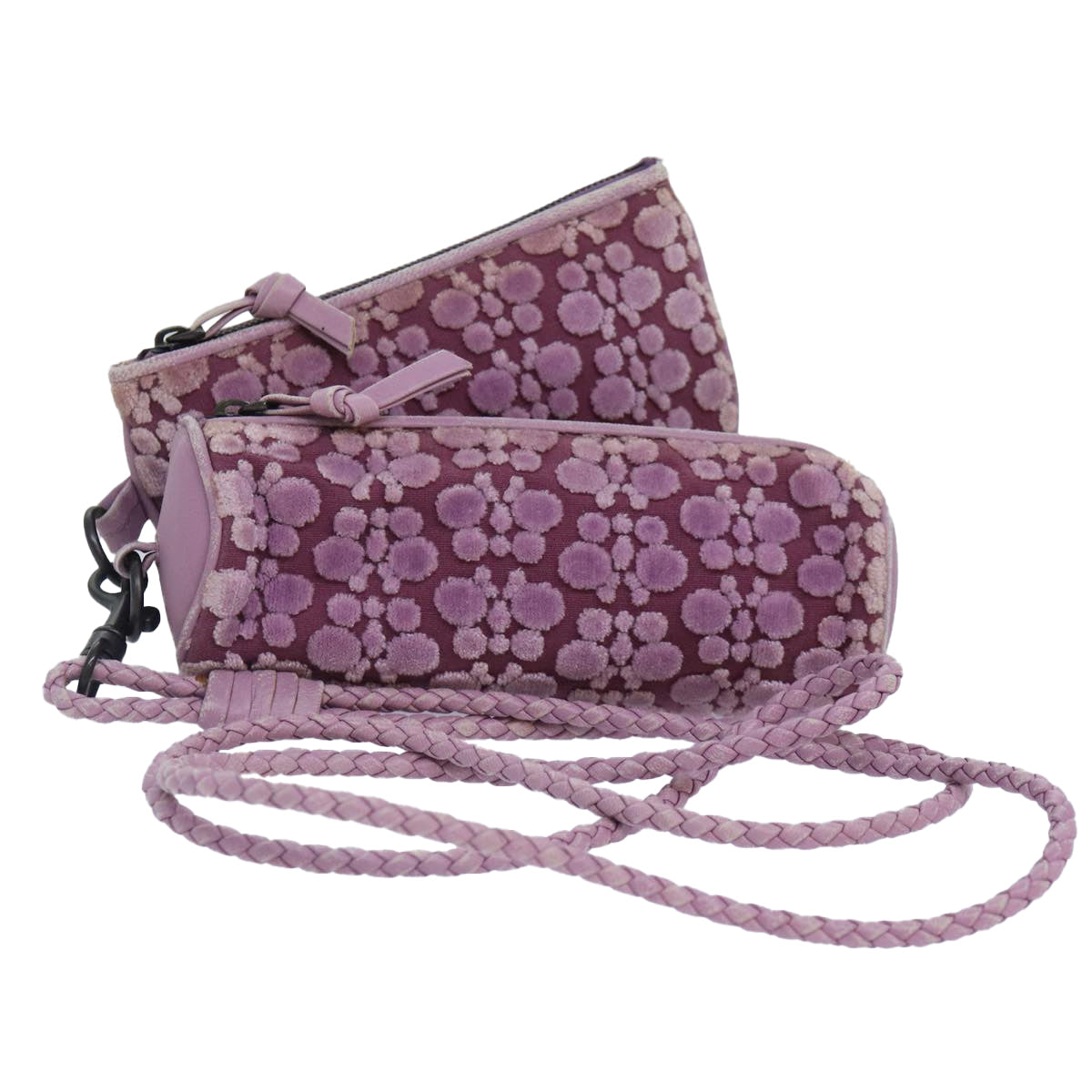 BOTTEGA VENETA Pouch Velor Outlet Pink Auth bs17359