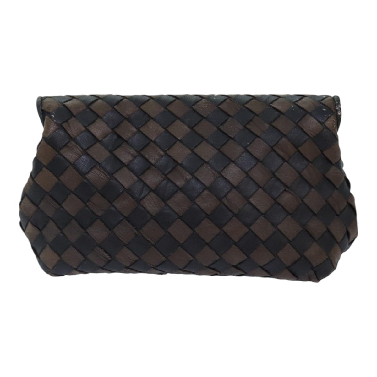 BOTTEGA VENETA INTRECCIATO Pouch Leather Brown Auth bs17360 - 0