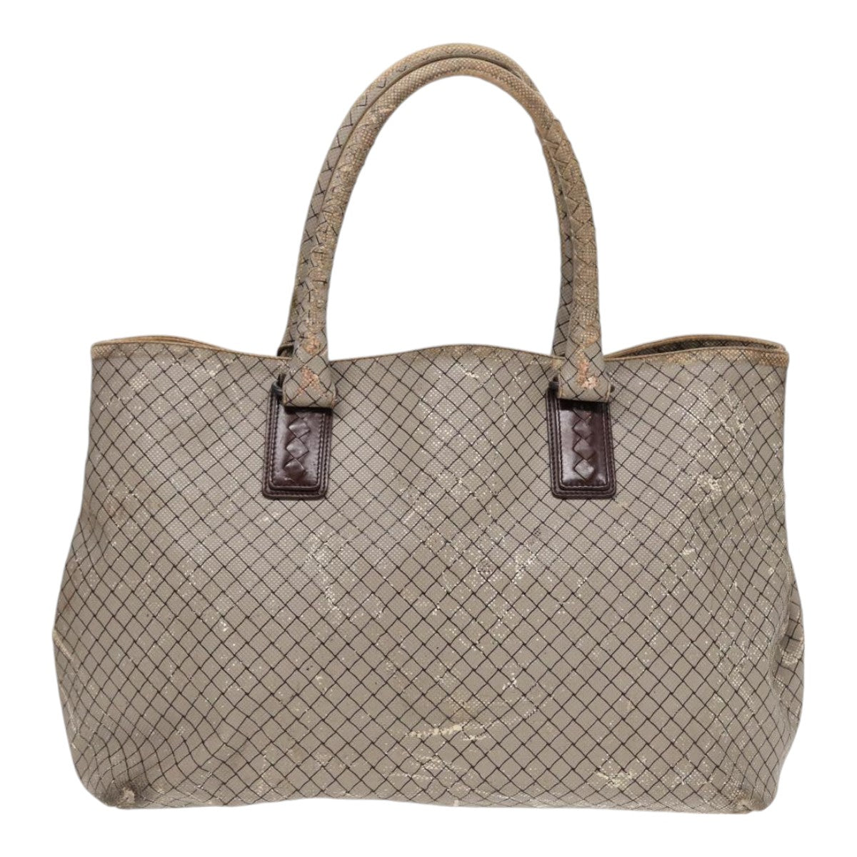 BOTTEGAVENETA Tote Bag Coated Canvas Gray Auth bs17363