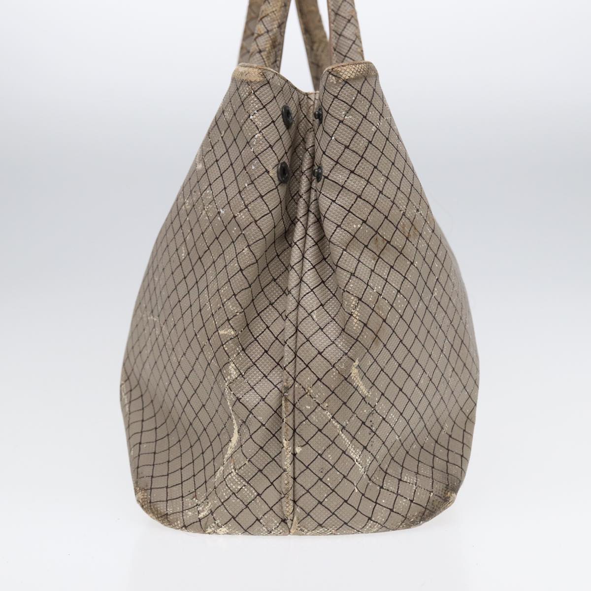 BOTTEGAVENETA Tote Bag Coated Canvas Gray Auth bs17363