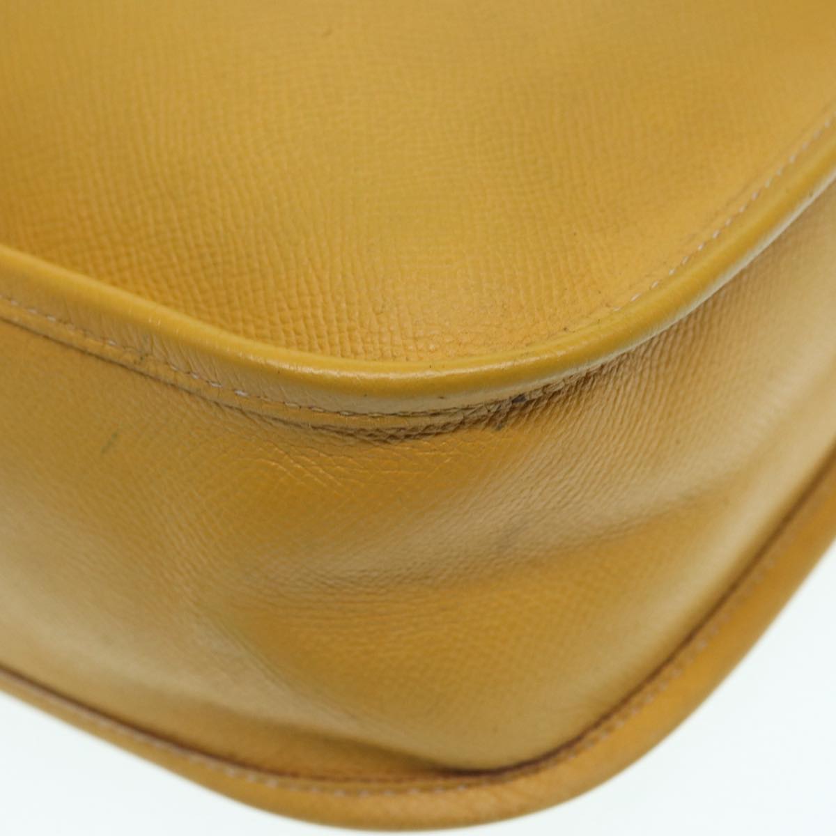 HERMES Evelyn PM Shoulder Bag Leather Yellow Gold Auth bs17364