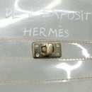 HERMES Vinyl Kelly Hand Bag Vinyl Clear Auth bs17368-9