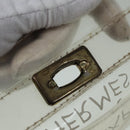 HERMES Vinyl Kelly Hand Bag Vinyl Clear Auth bs17368-11