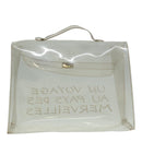 HERMES Vinyl Kelly Hand Bag Vinyl Clear Auth bs17368-2