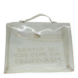 HERMES Vinyl Kelly Hand Bag Vinyl Clear Auth bs17368 - 0