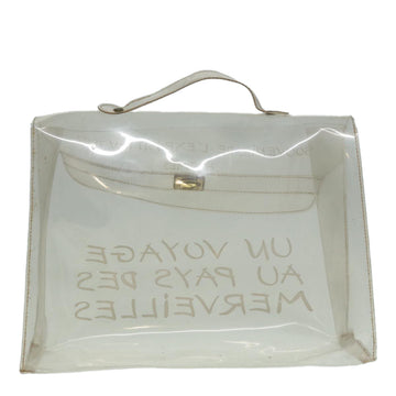 HERMES Vinyl Kelly Hand Bag Vinyl Clear Auth bs17368 - 0