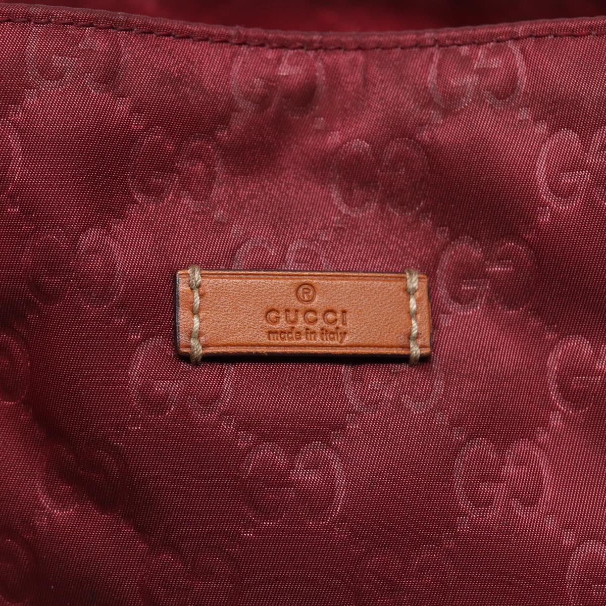 GUCCI GG Canvas Tote Bag Nylon Gold Red 282489 Auth bs17371