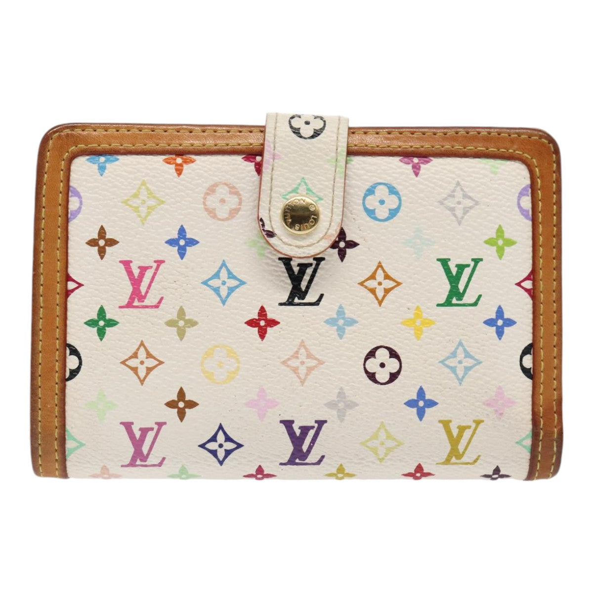 LOUIS VUITTON Multicolor Portefeuille Viennois Wallet Black M92987 Auth bs17392